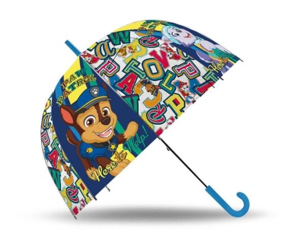 EUROSWAN Vystreľovací priehľadný dáždnik Paw Patrol Help