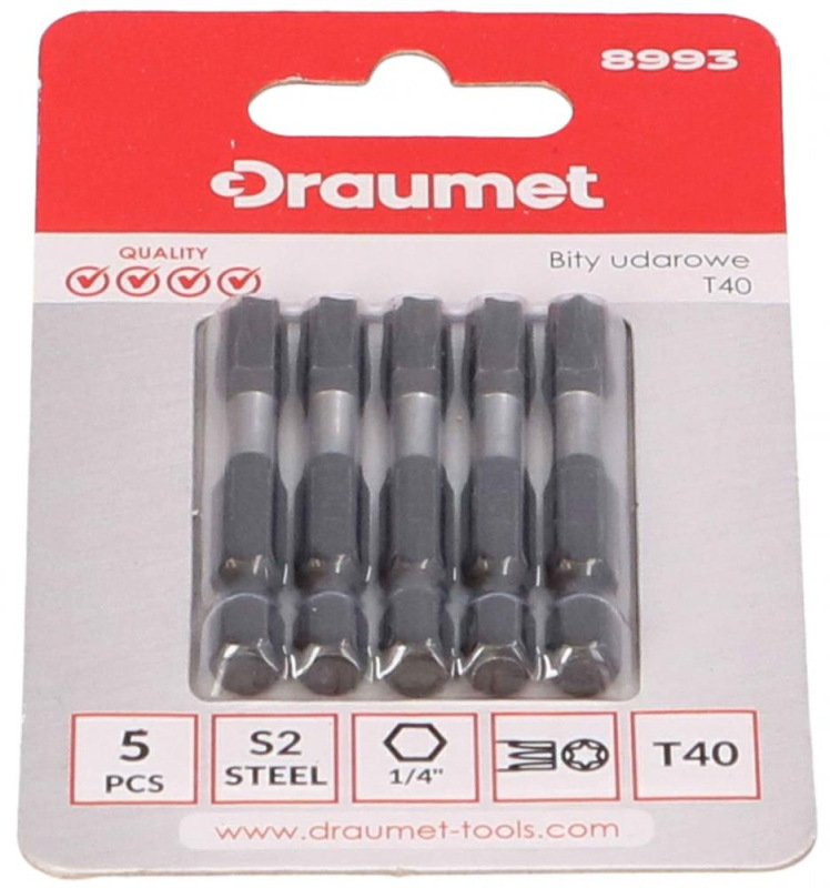 Bit 1/4" úderový T40, dĺžka 50 mm, 5-kusov, EGA 1