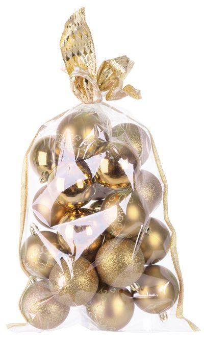 Gule MagicHome Vianoce, 20 ks, 6 cm, zlaté, na vianočný stromček