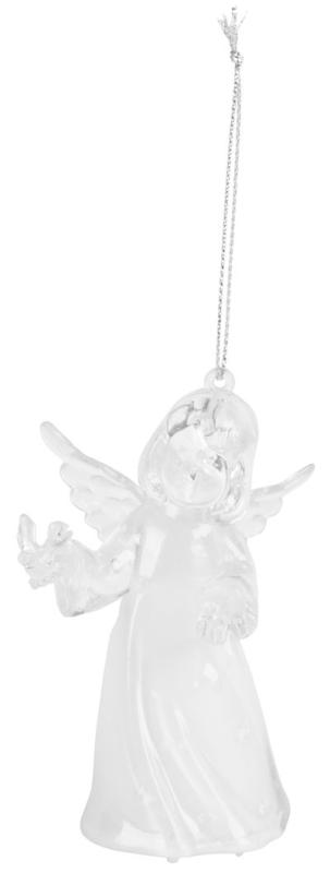 Dekorácia MagicHome Vianoce, Anjel, závesný, teplá biela, jednoduché svietenie, 6x4,5x10 cm, Sellbox