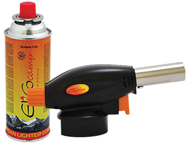 Spájkovacia lampa s piezo zapaľovačom a kartušou 220g, otočný uzáver, ELICO 4