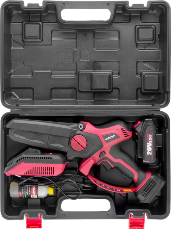 Píla Worcraft CHS-S20LiBM ShareSYS, 20V Li-Ion, ručná, mini, reťazová, bezuhlíková, lišta 15 cm, SET 7