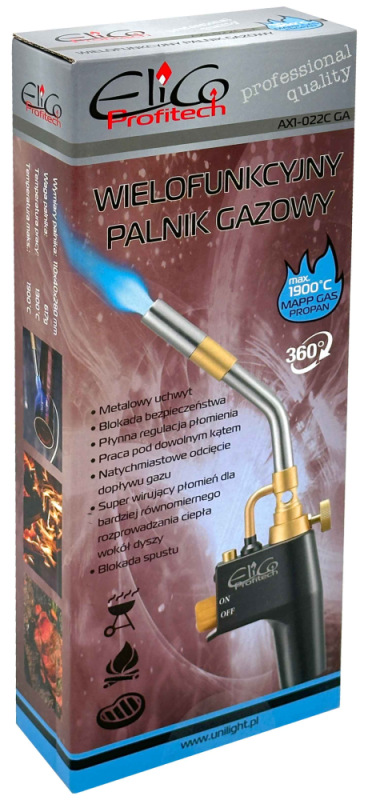 Plynový horák na kartuše MAP, 1900°C, ELICO 1