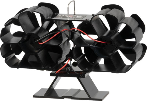 Ventilátor Strend Pro, krbový, stojanový, poháňaný teplom, duálny, 6-lopatkový, čierny 1