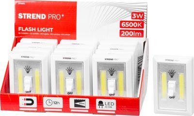 Svietidlo Strend Pro Switchlight SL1063, 2xCOB 200 lm, 3xAAA, s vypínačom, Sellbox 12 ks