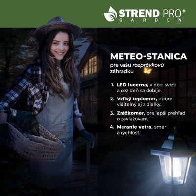 Meteostanica SWS29, 158 cm, záhradný zrážkomer, teplomer, solárna lampa, smer vetra 19