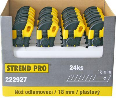 Nôž Strend Pro UKBOX-85, 18 mm, odlamovací, plastový, Sellbox 24 ks