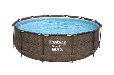 Bazén Bestway® Steel Pro MAX, 56709, vzor ratan, kartušová filtrácia, rebrík, 366x100 cm