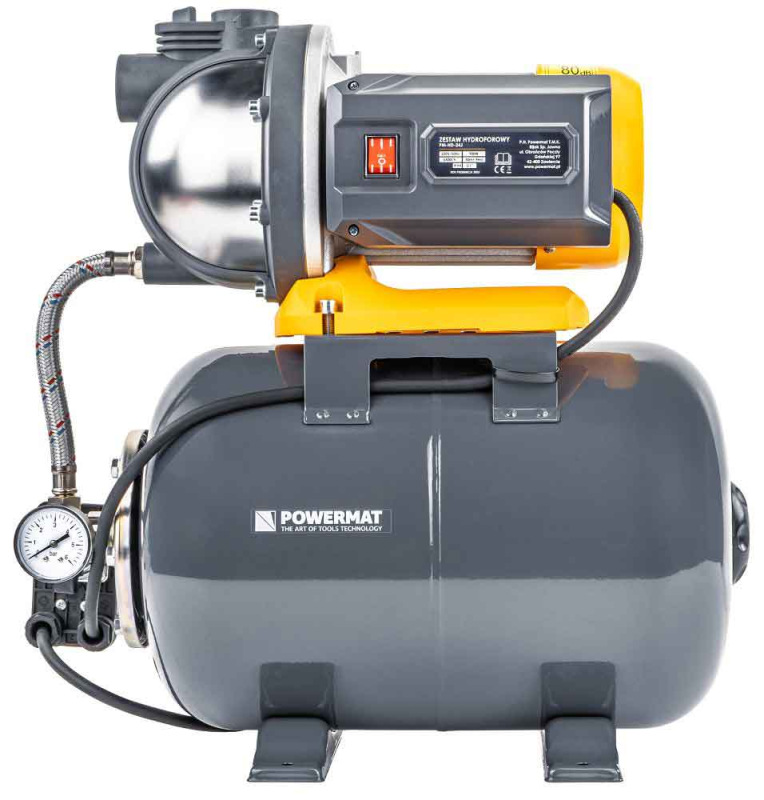 Domáca vodáreň 900 W, nádrž 24 l, max. výška 8 m, 108 l/min, tlačná výška 50 m 12