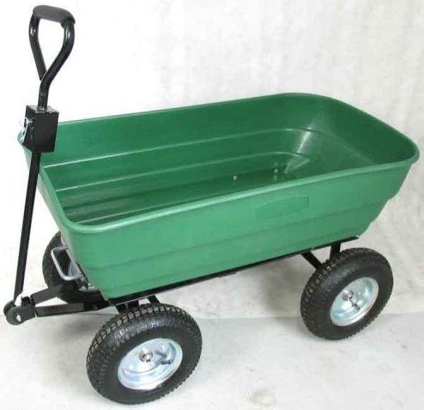 Záhradný vozík so 4 kolesami, vyklápací, 110 litrový, nosnosť 350 kg, XL-TOOLS