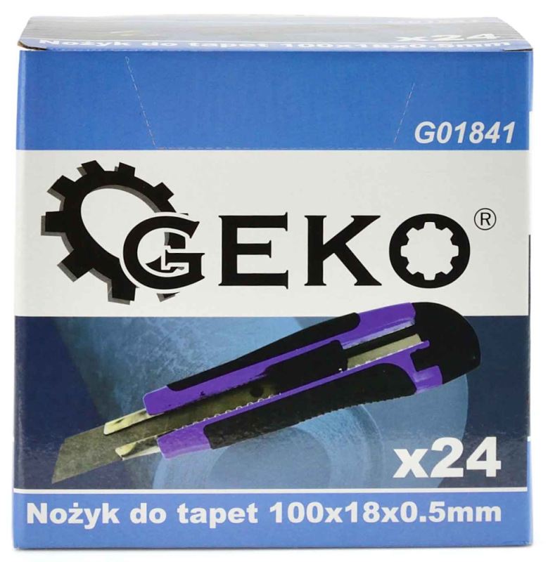 Nôž s ulamovacou čepeľou 18 mm, plastový s tlačítkom model 1, GEKO 6