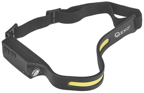 Čelová baterka s pohybovým senzorom LED COB 3W+1W 350 lm, 1200 mAh, GEKO 7