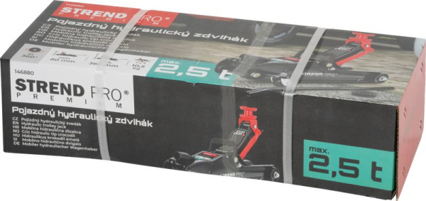 Zdvihák Strend Pro Premium, 2,5 tony, 80-360 mm, pojazdný, nízko profilový, hever 7