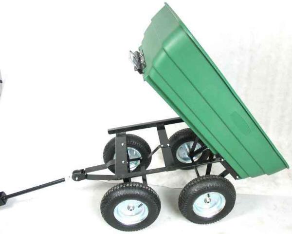 Záhradný vozík so 4 kolesami, vyklápací, 110 litrový, nosnosť 350 kg, XL-TOOLS