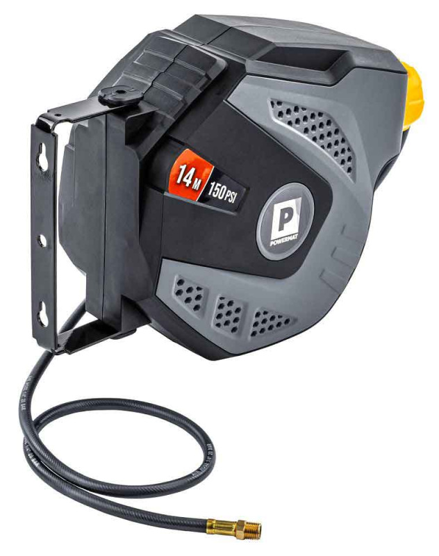 Samonavíjací závesný bubon s hadicou na vzduch, 6,5 x 10 mm, dĺžka 14 m, POWERMAT 11