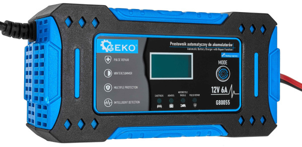 Nabíjačka autobatérii s funkiou opravy, 230 V, 12V, intenzita prúdu 6A, AGM/GEL, GEKO 1