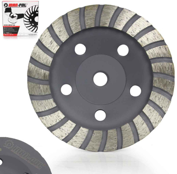 Brúsny diamantový kotúč 125 mm TURBO so závitom M14, na betón, MAR-POL 4