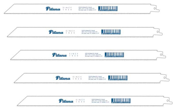 Sada pílových listov na kov a nerez 300x19x1,3 mm,10/14 zubov, BiMetal Co-8%, 5 ks, PILANA