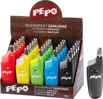 Zapaľovač PE-PO®, teleskopický, plynový, Sellbox 25 ks