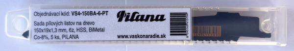 Sada pílových listov na drevo 150x19x1,3 mm, 6z, HSS, BiMetal Co-8%, PILANA