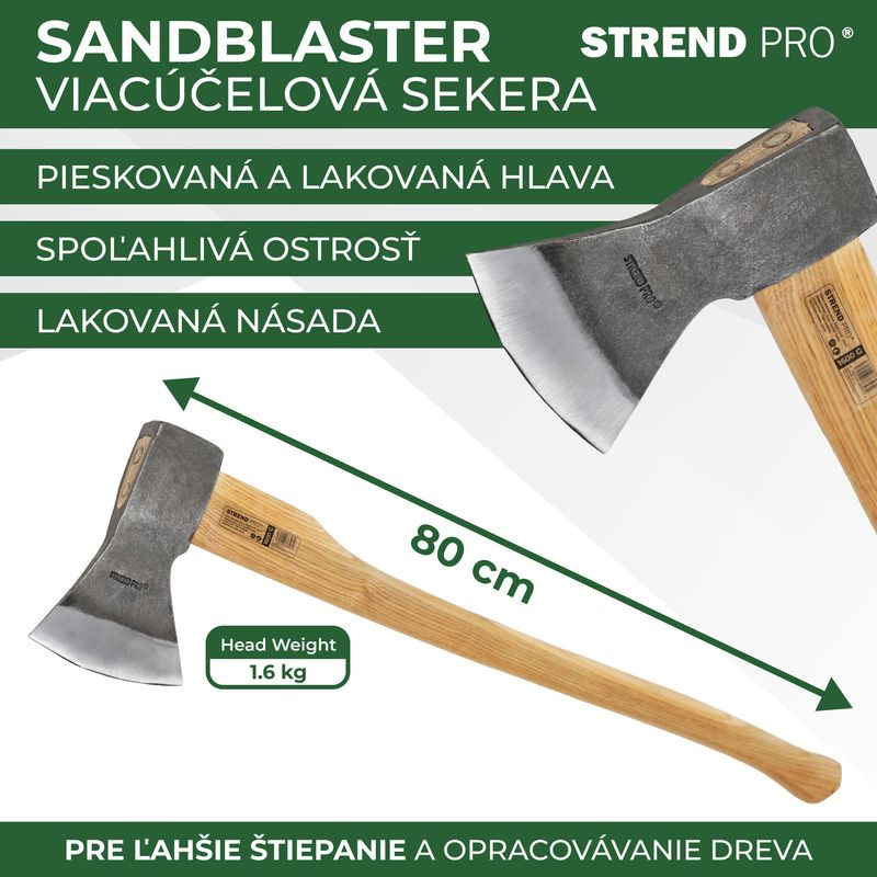 Sekera Strend Pro A613B Sandblaster 1600 g, drevená násada 800 mm 2