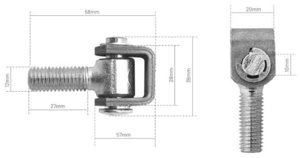 Nastaviteľný záves M12, platňa 75 x 37 mm, colný sadzobník 7308 9098 5