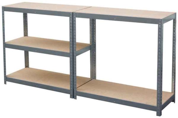 Kovový regál s 5 policami z MDF dosky 1800 x 900 x 400 mm, nosnosť police 175 kg, GEKO 1