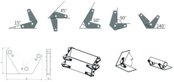 Sada uhlových magnetov 2 ks, 15° 45° 60° 90° 120° 240°, PRO-TECHNIK 2