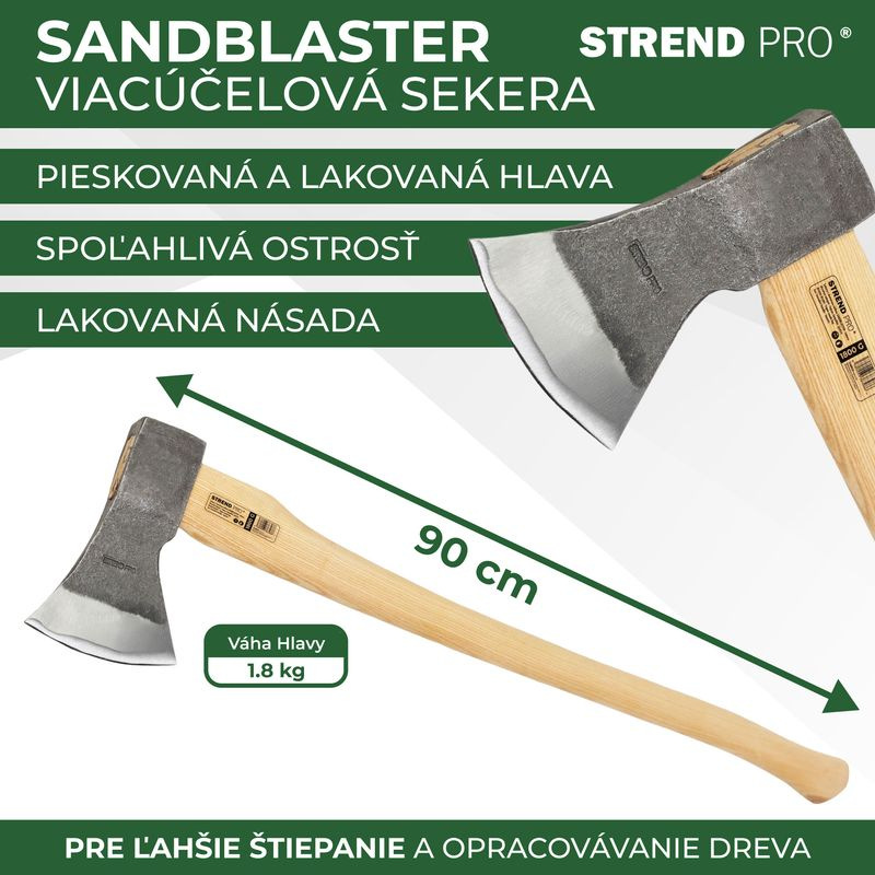 Sekera Strend Pro A613B Sandblaster 1800 g, drevená násada 900 mm 2