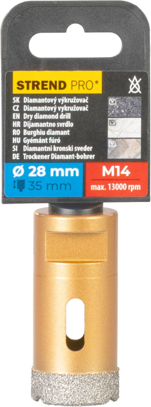 Vyrezávač Strend Pro, diamant, korunka, M14, 28 mm 2