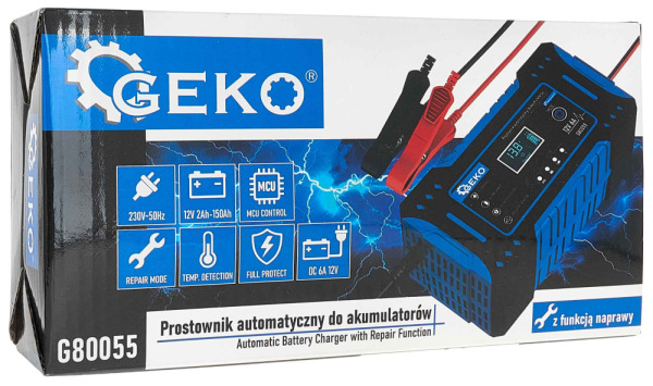 Nabíjačka autobatérii s funkiou opravy, 230 V, 12V, intenzita prúdu 6A, AGM/GEL, GEKO 8
