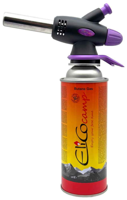 Spájkovacia lampa na plynovú kartušu s piezo zapaľovaním, otočný uzáver, ELICO 2