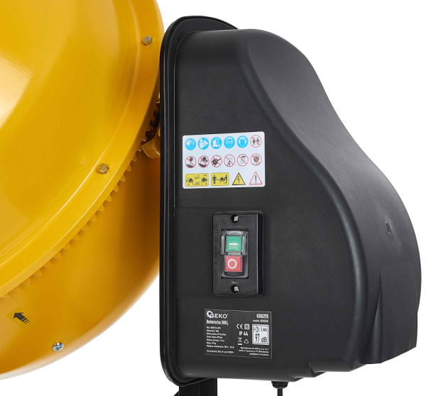Miešačka elektrická 220 V, bubon 200 litrov, 1000 W, priemer plniaceho otvoru 395 mm, GEKO 5