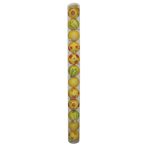 Gule MagicHome Vianoce, 12 ks, zlaté s ornamentami, 6 cm