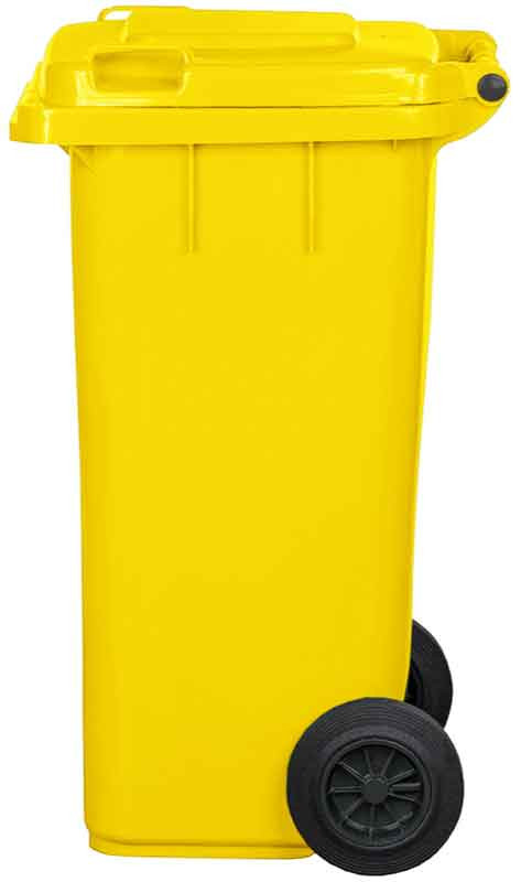 KUKA - nádoba na odpad 120 l, plastová žltá 3