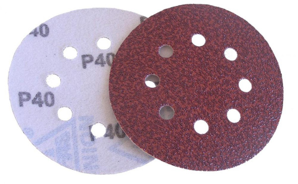 Brúsny papier 125 mm, zrno 24 suchý zips, s 8 otvormi