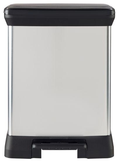 Kôš Curver® DECO PEDAL BIN, 10 lit.+18 lit., 39x29x50 cm, čierny/strieborný, na odpad, s pedálom