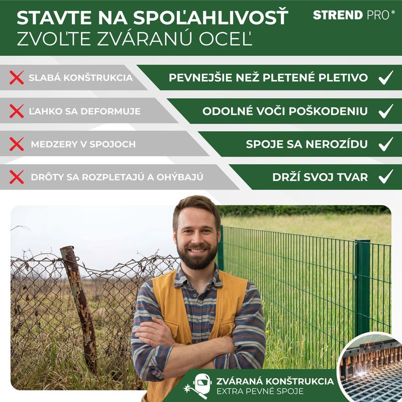 Pletivo EUROPLAST 1, 1200/100x50/2,20 mm, zelené, RAL 6005, Zn+PVC, ohradové, bal. 10 m 6