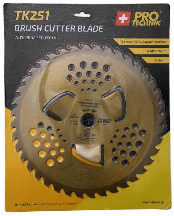 Pílový kotúč do krovinorezu s SK plátkami 255 x 25,4 mm, z40 s 3 bočnými zubami, XL-TOOLS 2