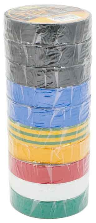 Izolačná páska PVC 19 mm x 20 m, 10 farieb, cena za 10 ks, XL-TOOLS