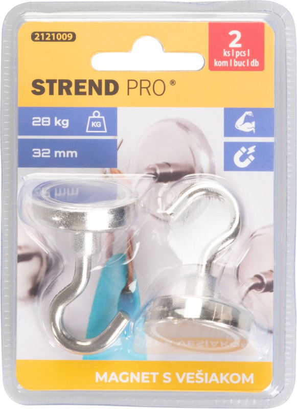 Magnet Strend Pro, extra silný, s vešiakom, 32 mm, max.28 kg, bal. 2 ks 2