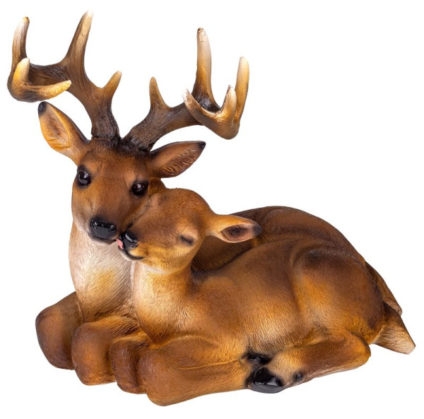 Dekorácia MagicHome Gecco, Jeleň a srnka, polyresin, 33x19x27 cm