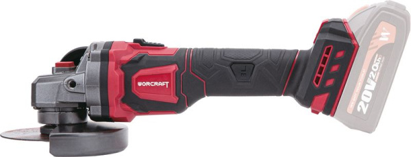 SET Brúska Worcraft CAG-S20LiBEN-125, 125 mm, uhlová, s reguláciou otáčok, 20 V Li-ion, bezuhlíková, 1