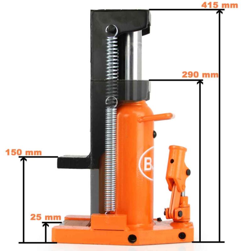 Hydraulický strojný zdvihák, nosnosť 10 ton, zdvih 25-415 mm, MAR-POL 8