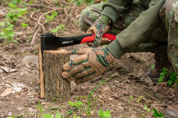 Rukavice Strend Pro Camo, pracovné, camouflage, veľkosť 9/L 5