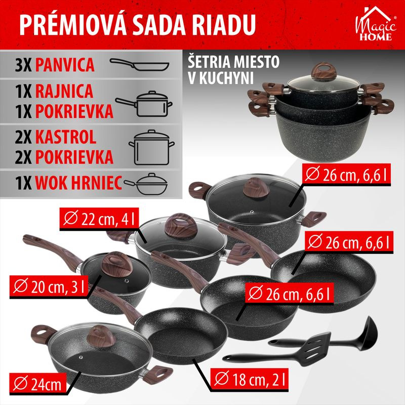 Sada riadu MagicHome Black Marble Line, 13 dielna 1