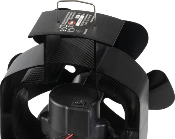 Ventilátor Strend Pro, krbový, stojanový, poháňaný teplom, 6-lopatkový, čierny, funkcia oscilácie 2