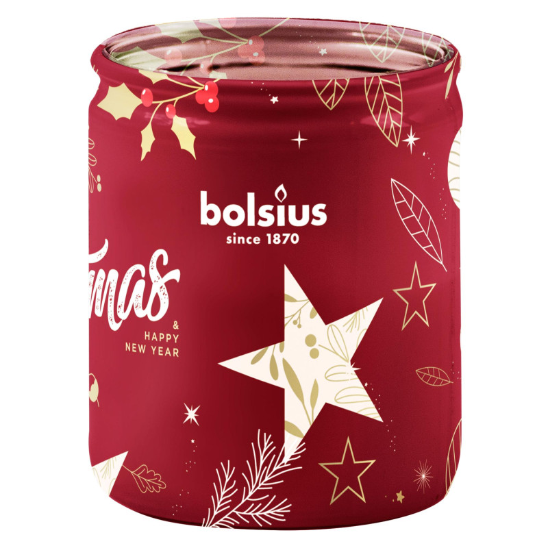 Sviečka Bolsius Starlight, 82x68 mm, brusnica, v skle