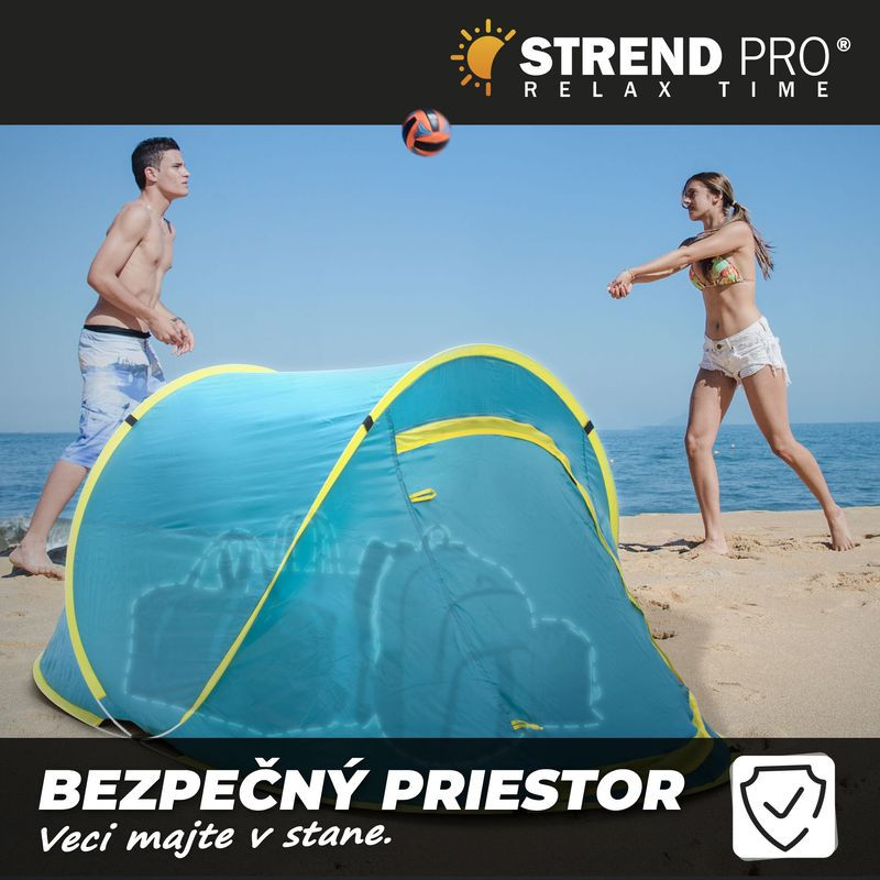 Stan Strend Pro, rozkladací, plážový, modro-žltý, 220x120x95 cm 12