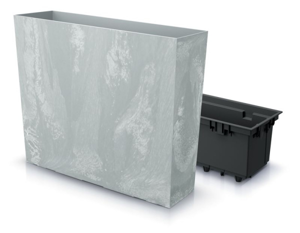 Kvetináč URBI Case Beton 580x180x498 mm, vzhľad betón, vložka 2